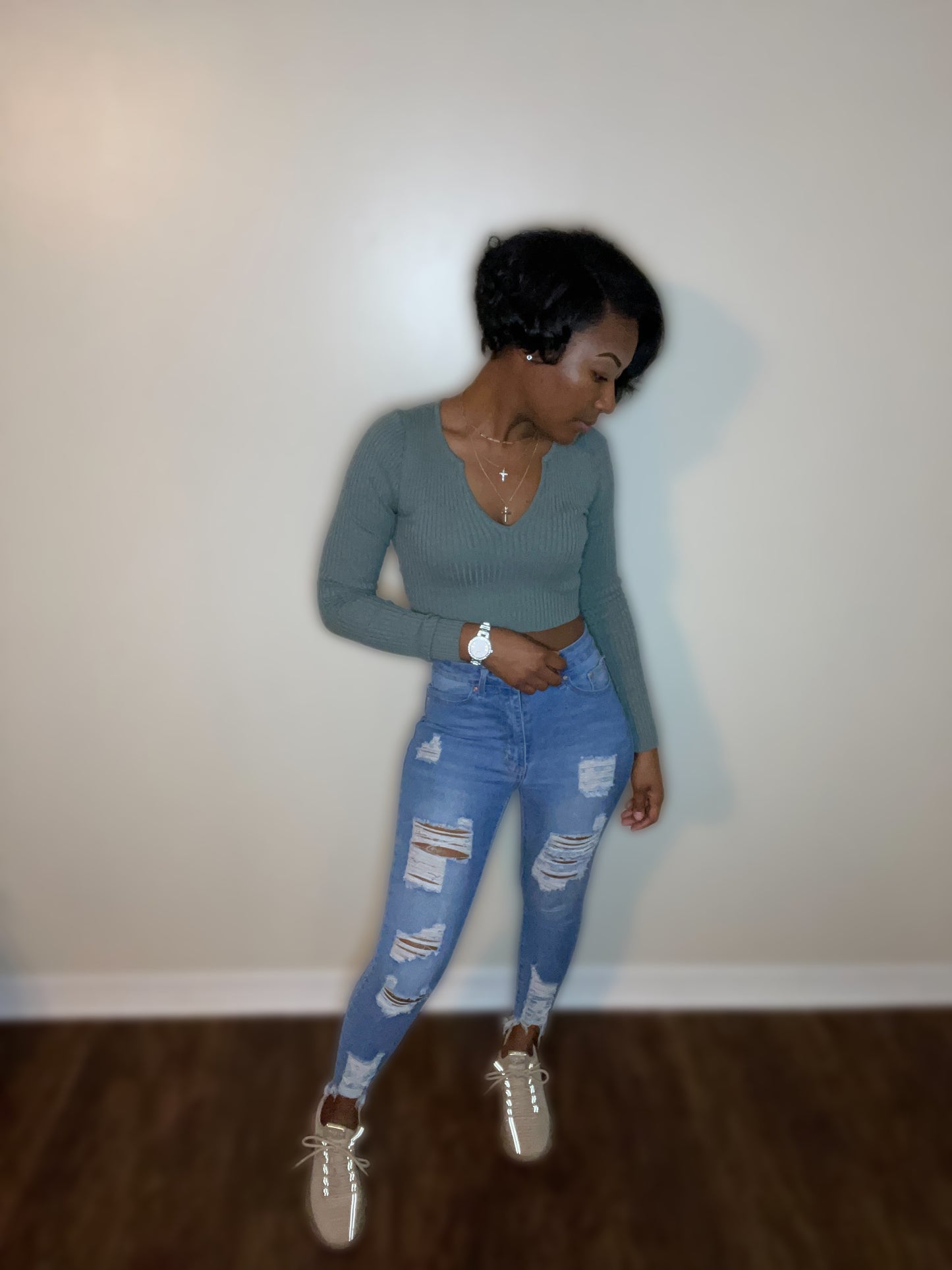 Carly Cropped Knit Top