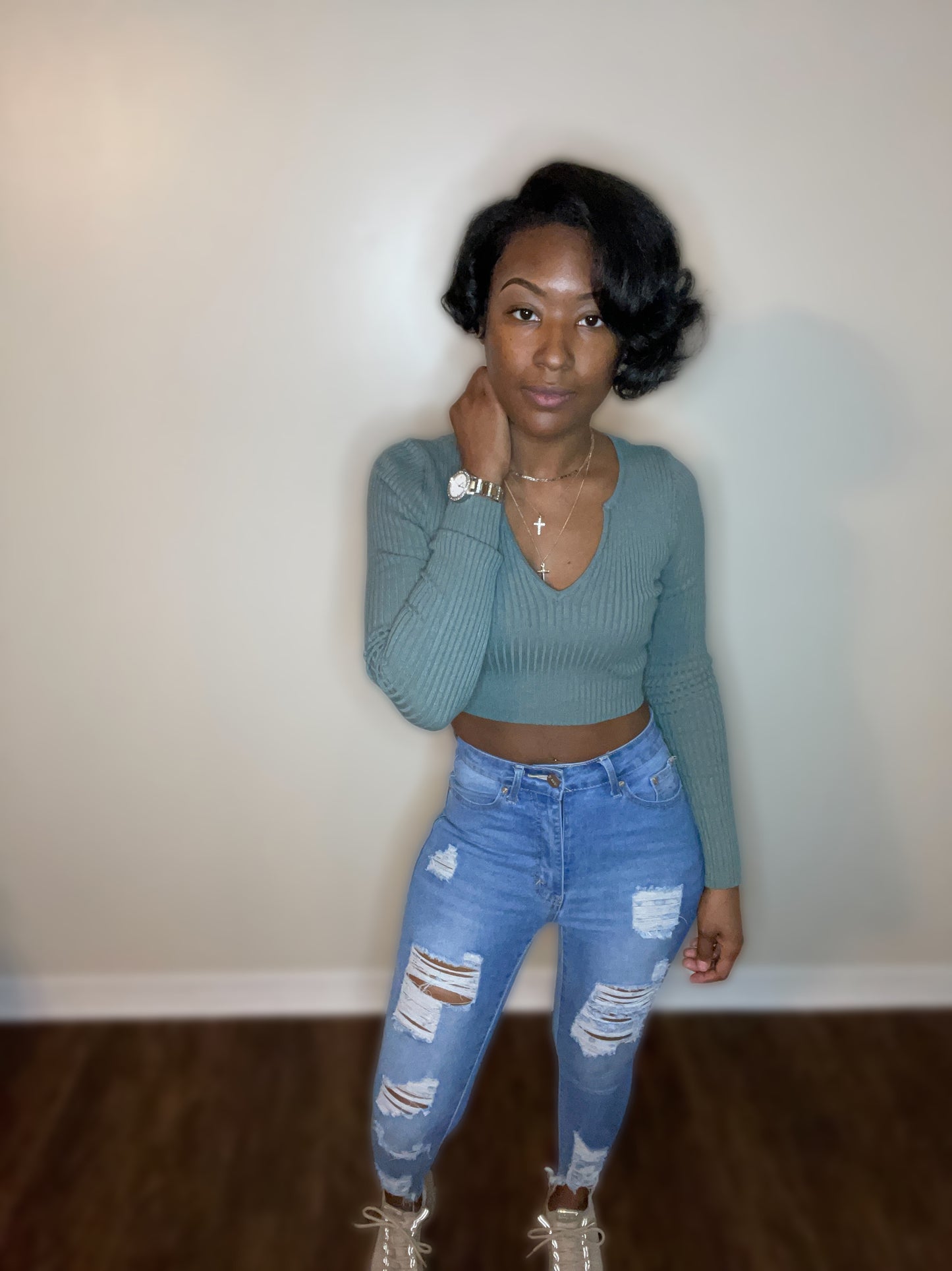 Carly Cropped Knit Top