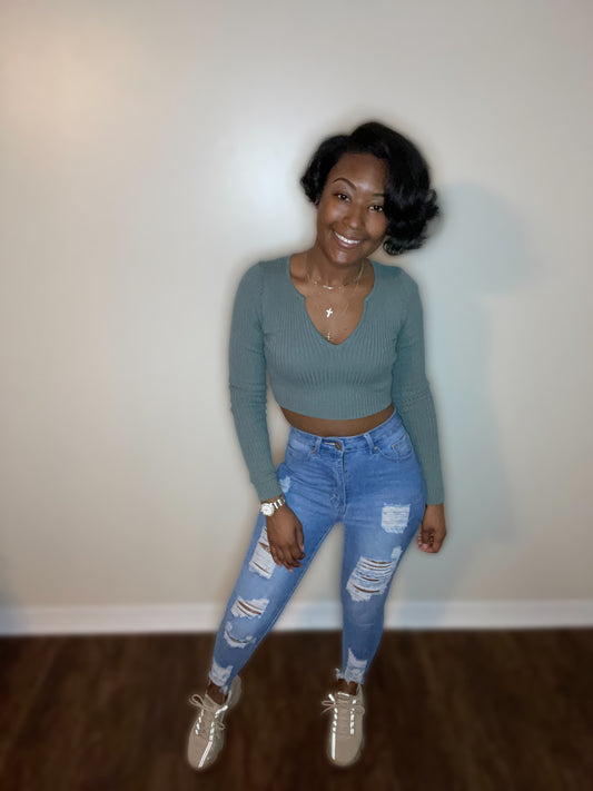 Carly Cropped Knit Top